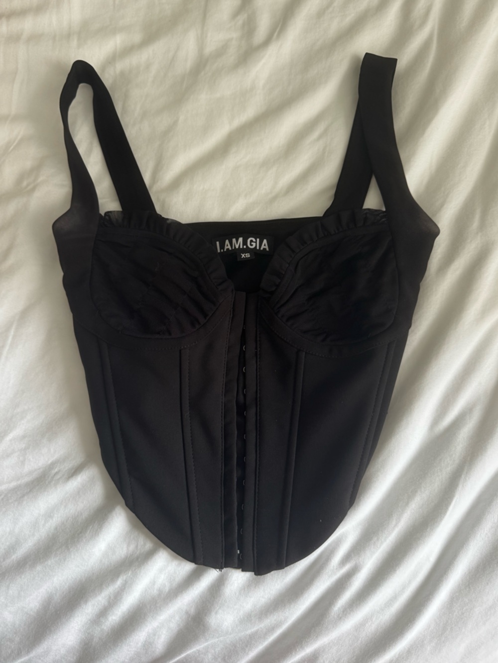I.AM.GIA Black Corset Bustier Top